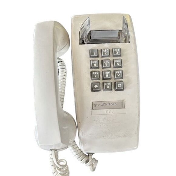 Cortelco ITT White Vintage Touch Tone Wall Phone *Not Tested* - Picture 2 of 11